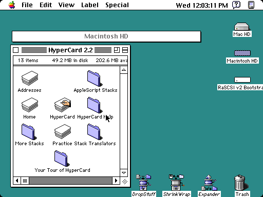 System 7.1 running on my Color Classic with B&W Appearance Manager them